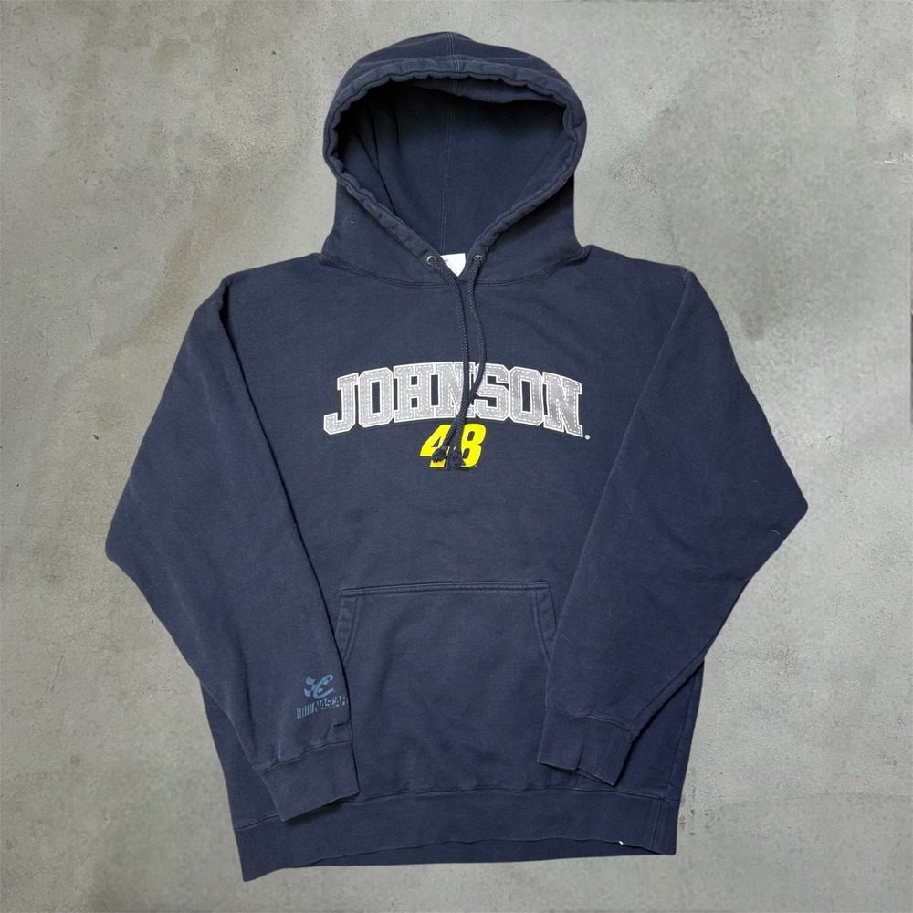 Chase Authentics NASCAR Hoodie Mens L Blue Jimmie Johnson 48 Racing Sweatshirt